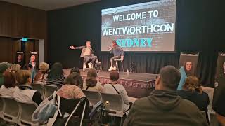 Bernard Curry welcomes Kate Atkinson in Wentworth Con Sydney 20MAY2023 [upl. by Aliac]