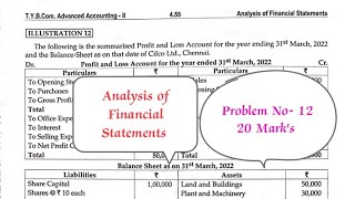 Analysis of Financial Statements  TYBCOM  SEMVI  Advanced ACCOUNTING  II  Prob No 12 [upl. by Antipas60]