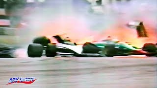 Piquet and Patreses Big Crash 1985 F1 Monaco [upl. by Ardnuhsal]