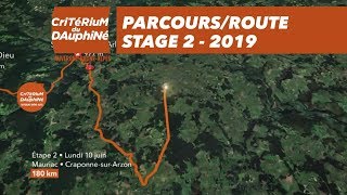 Parcours  Étape 2  Critérium du Dauphiné 2019 [upl. by Ahsienyt]