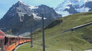 Jungfraujoch Kleine Scheidegg  Eigergletscher  Eigerwand  Eismeer [upl. by Elletsyrk]