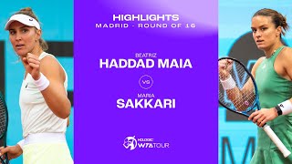 Beatriz Haddad Maia vs Maria Sakkari  2024 Madrid Round of 16  WTA Match Highlights [upl. by Sidoma]