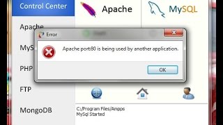 How to FixquotPort 80 is used by another application amppsquot  Apache start [upl. by Gaudette]