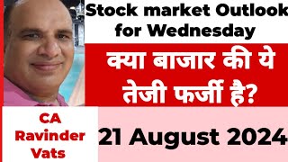 Stock Market Outlook for Tomorrow 21 August 2024 by CA Ravinder Vats [upl. by Aisanahta]