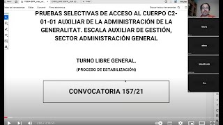 UGT SP GVA  Corrección examen C2 Aux Gestión OPE2021 [upl. by Newby575]