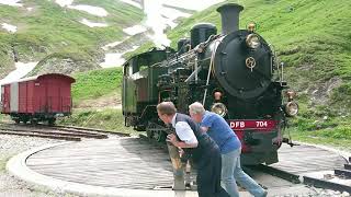 Dampfbahn FurkaBergstrecke Furka station [upl. by Corso735]