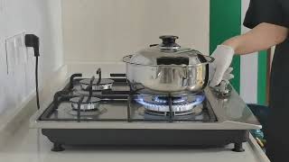 Built in Stainless steel gas hob gascooktop gashob kitchencooking kitchen [upl. by Angelique841]