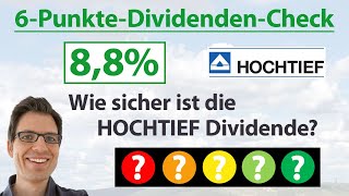 HOCHTIEF Aktie Wie sicher ist die Dividende  6PunkteDividendenAnalyse Rangliste [upl. by Amhsirak]