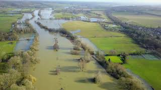 River Thames flooding in Pangbourne Berkshire taken by drone [upl. by Ki]