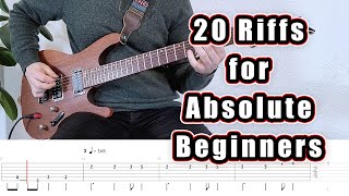 20 Guitar Riffs for Absolute Beginners with Tabs [upl. by Canfield717]