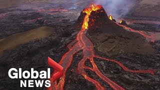 Iceland volcano eruption offers quotmost beautifulquot lava show [upl. by Roosevelt885]