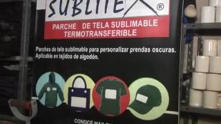 parche de tela sublimable sublitex  para personalizar prendas oscuras de algodón [upl. by Yetsirhc]