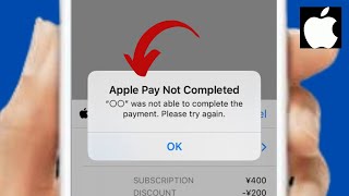 FIX✅ Apple Pay Payment Not Completed  Apple Pay Not Completed Error [upl. by Ahaelam45]