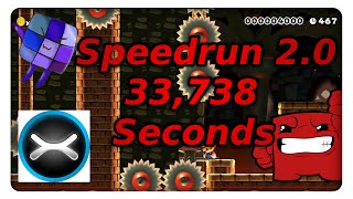 Super Meat Bros Speedrun 33738 Seconds Super Mario Maker [upl. by Saihttam236]