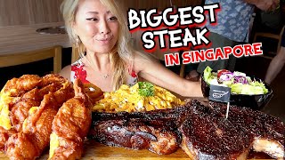 THE BIGGEST STEAK IN SINGAPORE  TOMAHAWK KING STEAK CHALLENGE RECORD TIME RainaisCrazy [upl. by Otter855]