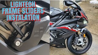 BMWS1000RR METALLIC GREY LIGHTECH FRAME SLIDERS INSTALATION [upl. by Kauppi]