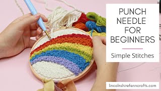 Punch Needle For Beginners  Learn The Basic Stitches [upl. by Aerdnwahs]