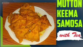 STREET STYLE MUTTON KEEMA SAMOSA  SAMOSA CHOLE  HOW TO MAKE SAMOSA RECIPE  KIDS KITCHEN [upl. by Trixi713]