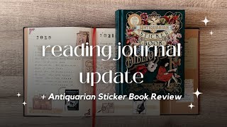 Reading Journal Update  Antiquarian Bibliophilia Sticker Book Review [upl. by Suirauqram]