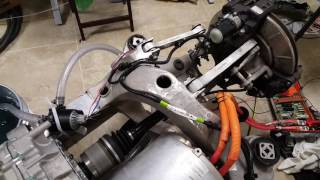 Tesla Model S  Motor and rear clip working in workshop [upl. by Ciredor884]