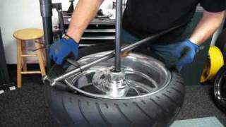 Changing a Wide Rear Tire with a NoMar Tire changer [upl. by Goto]