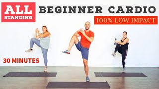 Low impact beginner fat burning home cardio workout ALL standing [upl. by Ecirtael]