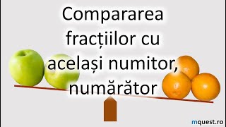 Compararea fractiilor cu acelasi numitor numarator clasa a Va [upl. by Ahseen319]