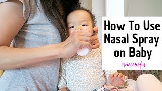 How To Saline Nasal Spray Babys Nose  piecesofm [upl. by Ynaitirb85]