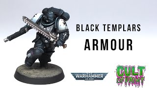 How to Paint Black Templars power armour on an assault intercessor from Indomitus 40k 9th Edition [upl. by Eenwahs]