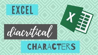 EXCEL TIPS  How to add a diacritical character in Excel [upl. by Anerahs]