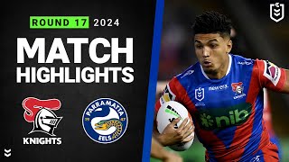 NRL 2024  Knights v Eels  Match Highlights [upl. by Yalcrab]