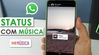 COMO COLOCAR MÚSICA NO STATUS DO WHATSAPP [upl. by Eeliab]