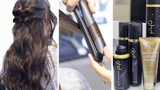 How To Curl Your Hair With A Straightener  ghd platinum [upl. by Klarrisa]