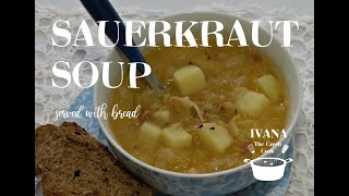 SAUERKRAUT SOUP served with bread Czech Recipe [upl. by Nivonod]