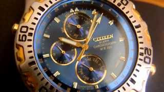 CITIZEN ALARM CHRONOGRAPH WR100 [upl. by Yelrebmyk220]