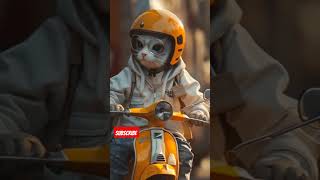 Cat motorcycle cat cats kucing kucinglucu catlover cute shorts shortsfeed funny [upl. by Pearson]