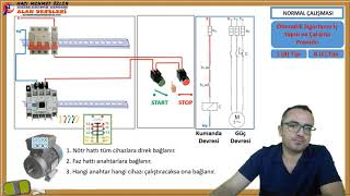 Pano Tasarım ve Montajı  Ders 1 Kontaktörün Çalışma Prensibi ve Asenkron Motorun Kesikli Çalışması [upl. by Barney]