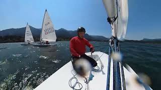 Gorge practice race difficulty developing speed against current sailing columbiarivergorge ilca [upl. by Okikuy]