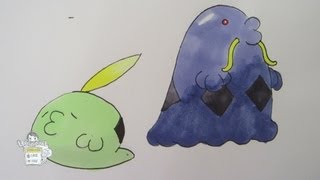 How to draw Pokemon No 316 Gulpin No 317 Swalot [upl. by Geaghan655]