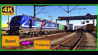 【4K】 Führerstandsmitfahrt Cab Ride Basel Bad RBF nach Freiburg GBF über RheintalbahnSchliengen [upl. by Jaunita]