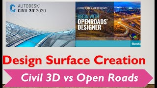 How to Create Design Surface in Civil 3D and Open Roads  Proposed Surface [upl. by Candida]