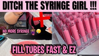 How to fill lipgloss tubes fast amp ez  no syringe needed 🙅🏽‍♀️  KESH THO [upl. by Artenek]