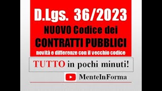 TUTTO il NUOVO CODICE DEI CONTRATTI in pochi minuti  RIASSUNTO DLGS 362023 [upl. by Aneekan103]