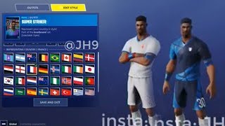 NEW CUSTOMIZABLE FOOTBALL PLAYER SKIN All Countries Fortnite Battle Royale [upl. by Ellierim]