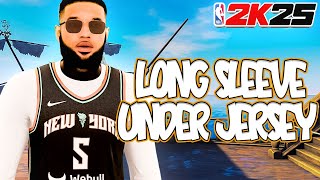 HOW TO GET LONG SLEEVE SHIRTS UNDER JERSEY SUPER EASY  NBA 2K25 [upl. by Tekcirc]