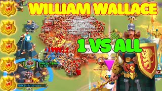 Rise of Kingdoms First Time William Wallace 1 vs ALL  Pass 4 Battles Kingdom 2975 vs 1770 1486 [upl. by Ynattir994]