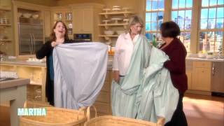 How to Fold a Fitted Sheet⎢Martha Stewarts Best Folding Hacks [upl. by Christianity712]