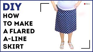 DIY How to make a flared Aline skirt Making a pattern for an Aline skirt Sewing tutorial [upl. by Harley]