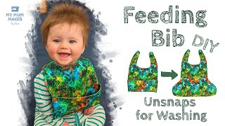 FEEDING BIB WITH POCKET DIY  Ultimate Beginner Friendly Baby Bib with FREE PATTERN [upl. by Faux]