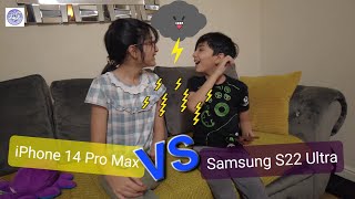 iPhone 14 Pro Max VS Samsung S22 Ultra  Honest review 😁 [upl. by Tserrof]